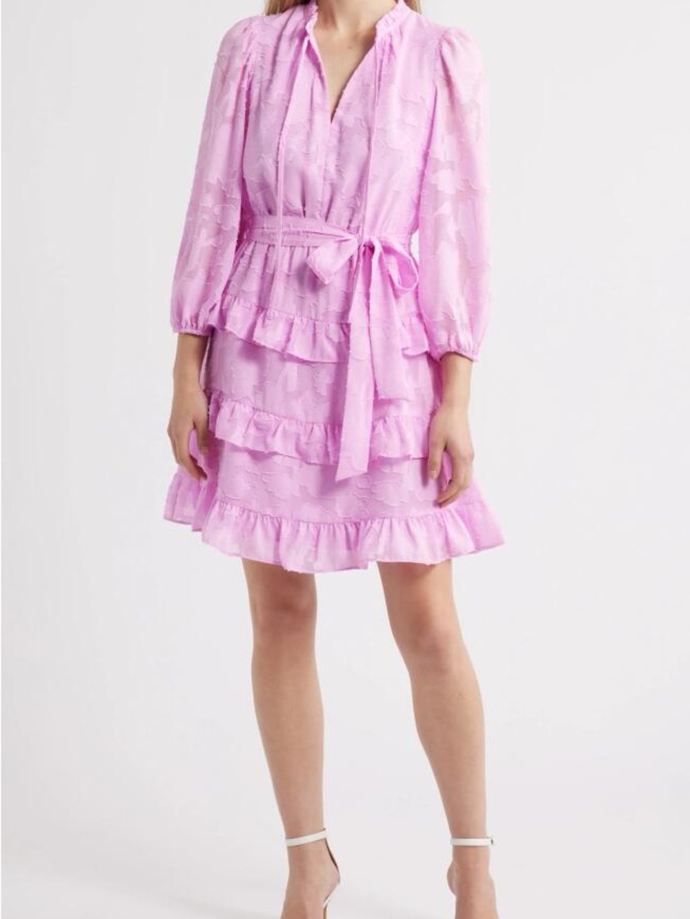 NWT Eliza J Pink Tiered Dress Size 16W